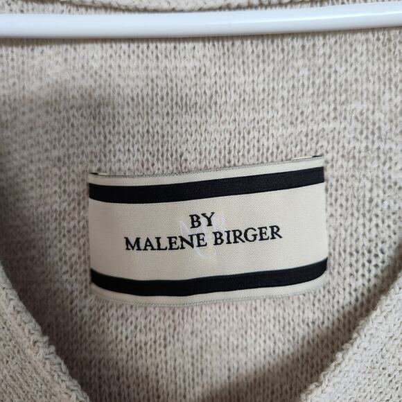 By Malene Birger Revolve Linen Knit Poncho Sweater Tan Neutral S Lagenlook - Picture 3 of 7